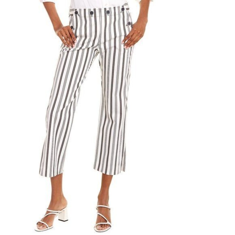 Trina Turk Lyric Theater Pant‎ Womens White Black Striped Size 2 / 28